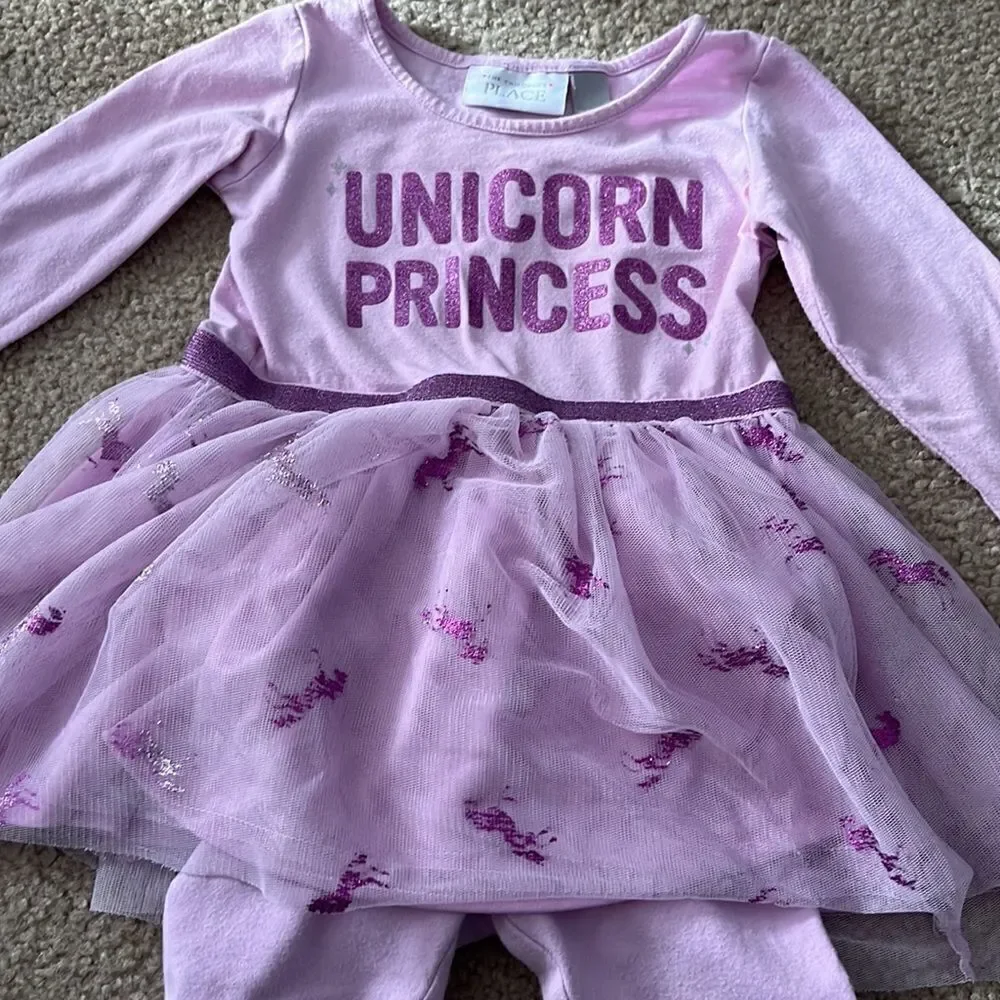 The Children’s Place Lilac Tunic Set with Tule Skirt- 12-24 months